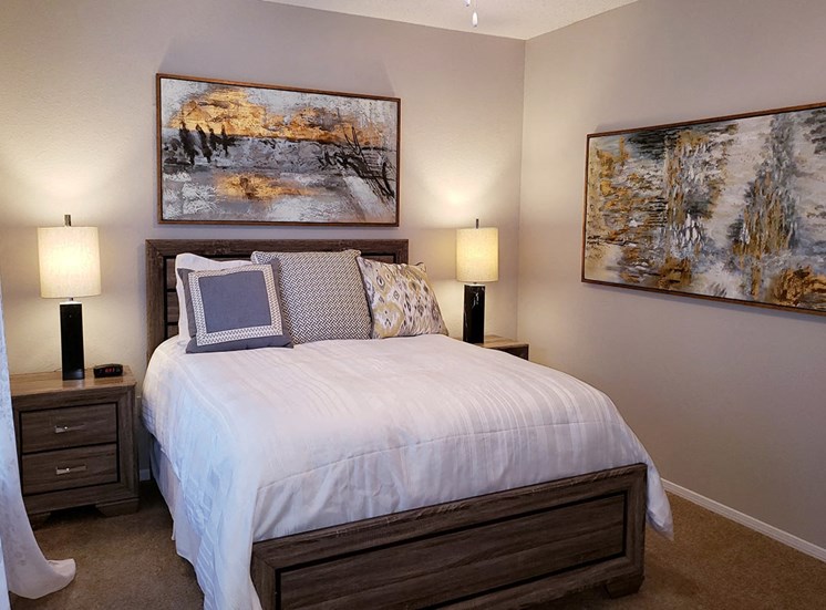 Verandah at Valley Ranch model suite bedroom in Irving, Texas