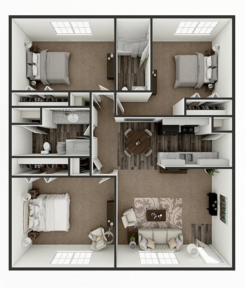 3 Bed 2 Bath A floor plan