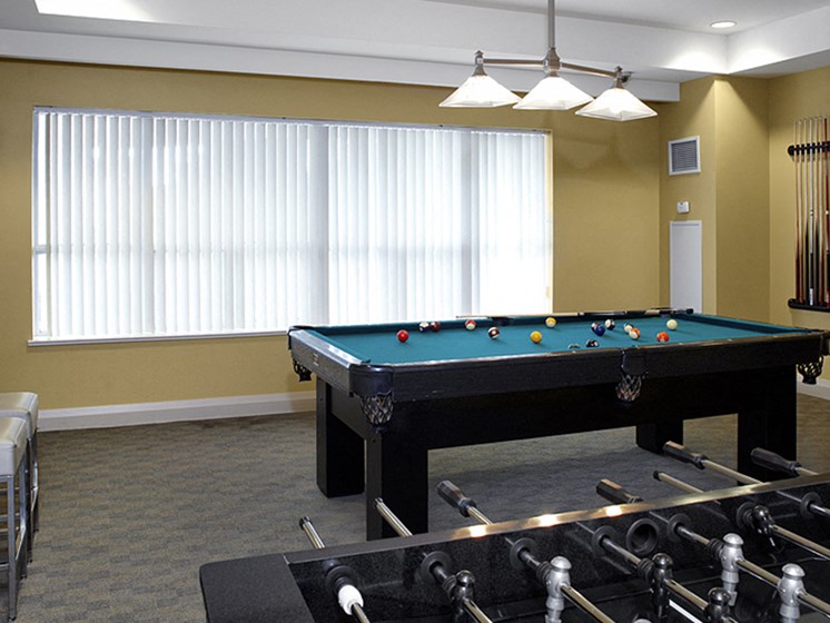 Game Room with Pool and Foosball Table