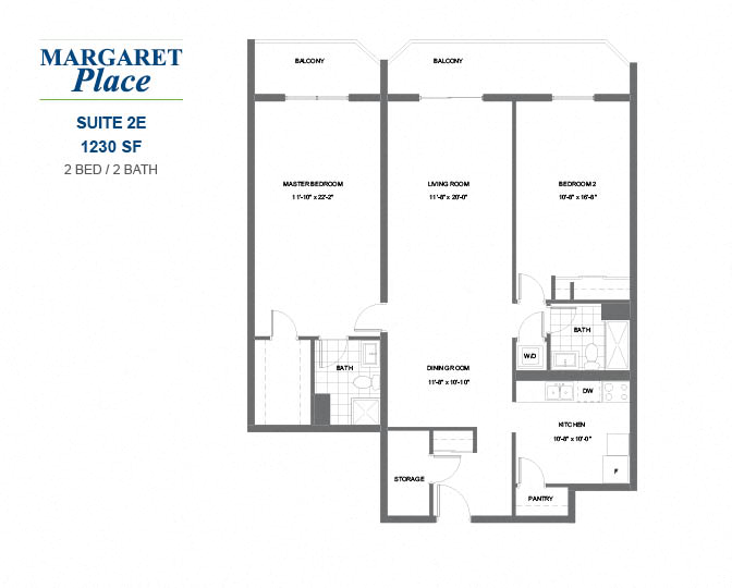 Margaret Place - 2 BED - 2 BATH - 1250 SF - Apartment