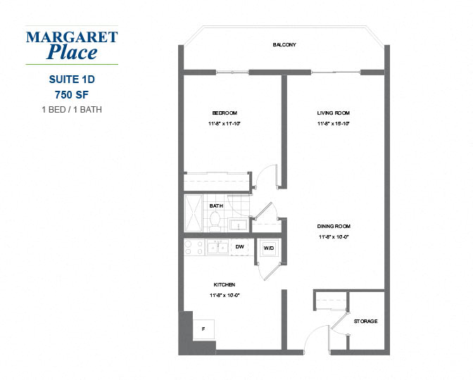 Margaret Place - 1 BED - 1 BATH - 780 SF - Apartment