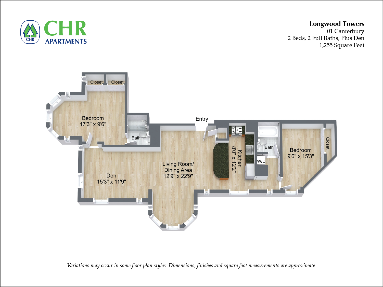 Floor plan Canterbury - 2 Bed/2 Bath image 1