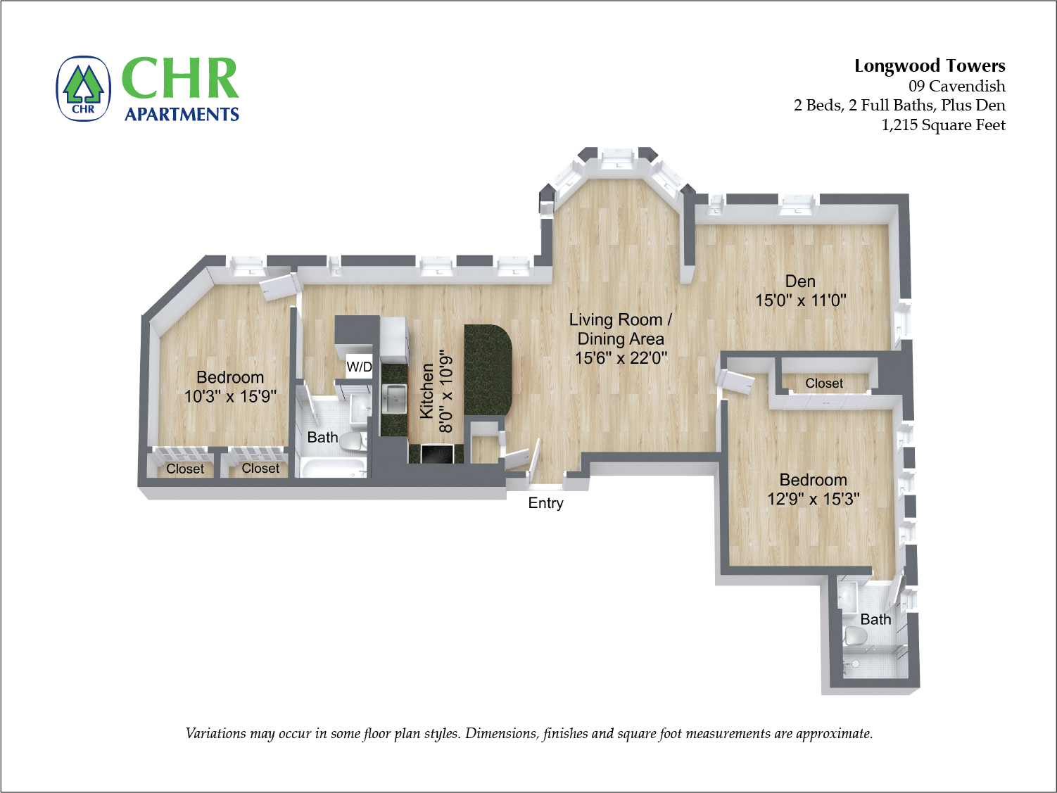 Click to view Floor plan Cavendish - 2 Bed/2 Bath image 1