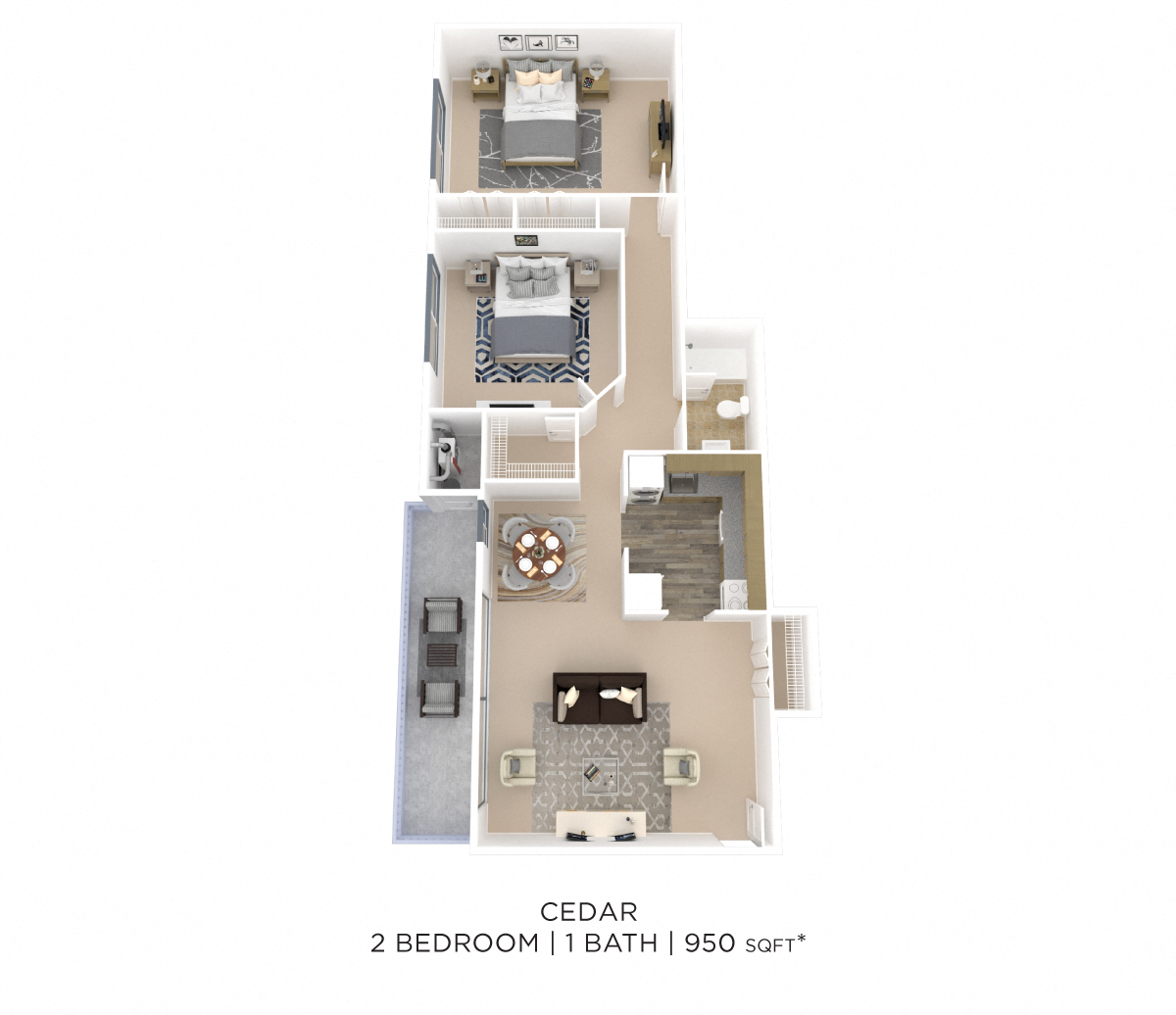 Two Bedroom floor plan