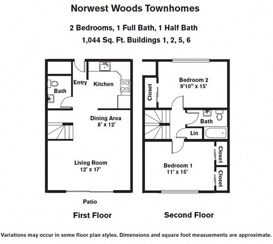 Click to view Floor plan 2 Bedroom - Townhome image 3
