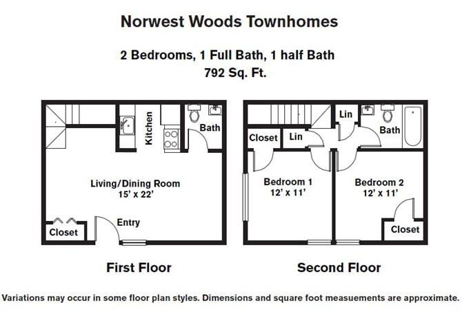 Floor plan 2 Bedroom - Townhome image 1