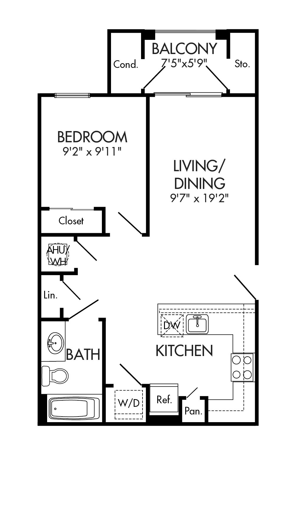 floor plan for 1800 Laurestine Way, #304
