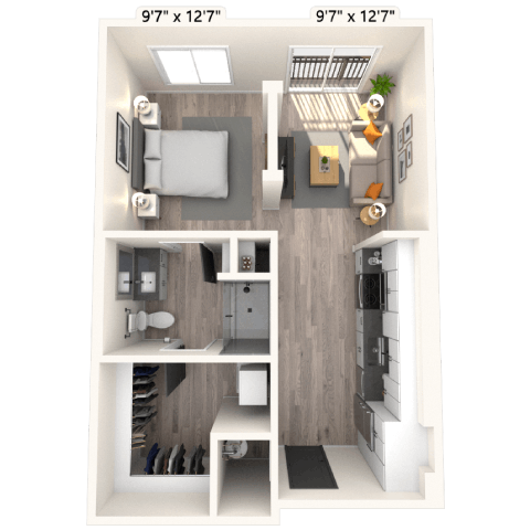 S3 0x1 600 SF-FP floor plan