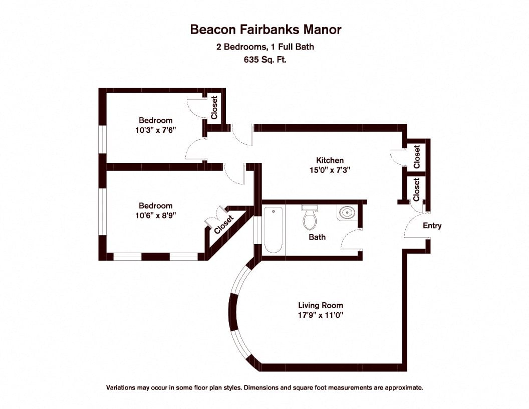 Click to view Beacon Fairbanks Manor - 2 Bedroom floor plan gallery