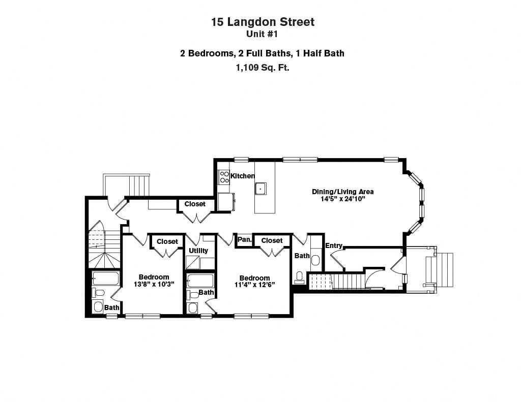 Floor plan 15-17 Langdon Street - 2 Bedroom (Newly Renovated) image 1