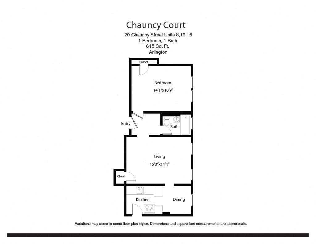 Floor plan Chauncy Court - 1 Bedroom (Newly Renovated) image 4