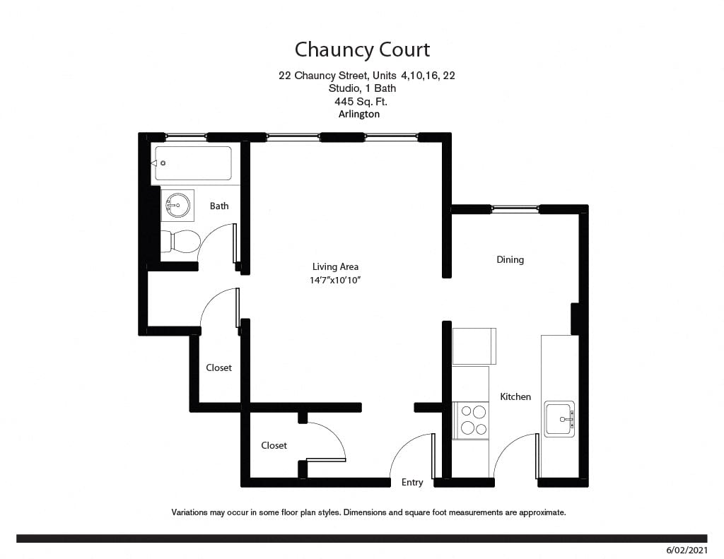 Floor plan Chauncy Court - Studio (Newly Renovated) image 2