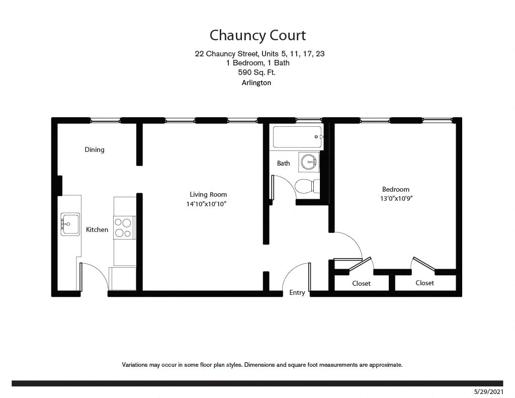 Floor plan Chauncy Court - 1 Bedroom (Newly Renovated) image 7