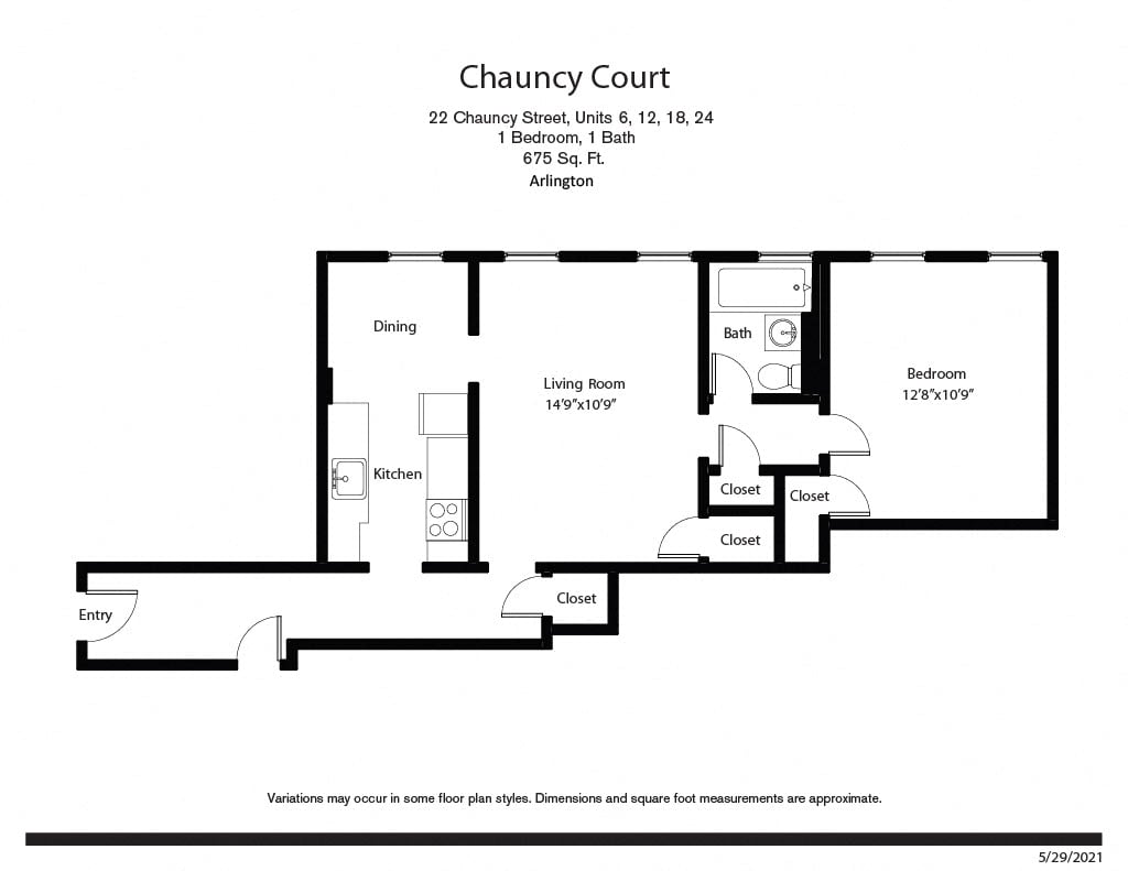 Click to view Floor plan Chauncy Court - 1 Bedroom (Newly Renovated) image 8