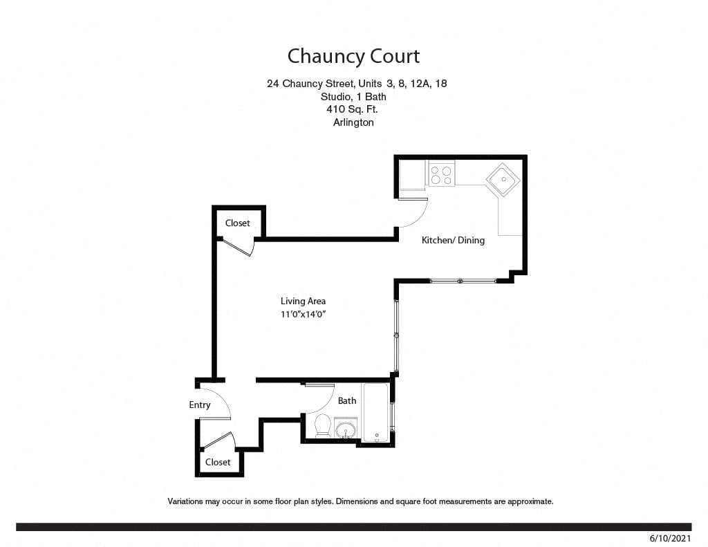 Floor plan Chauncy Court - Studio (Newly Renovated) image 6