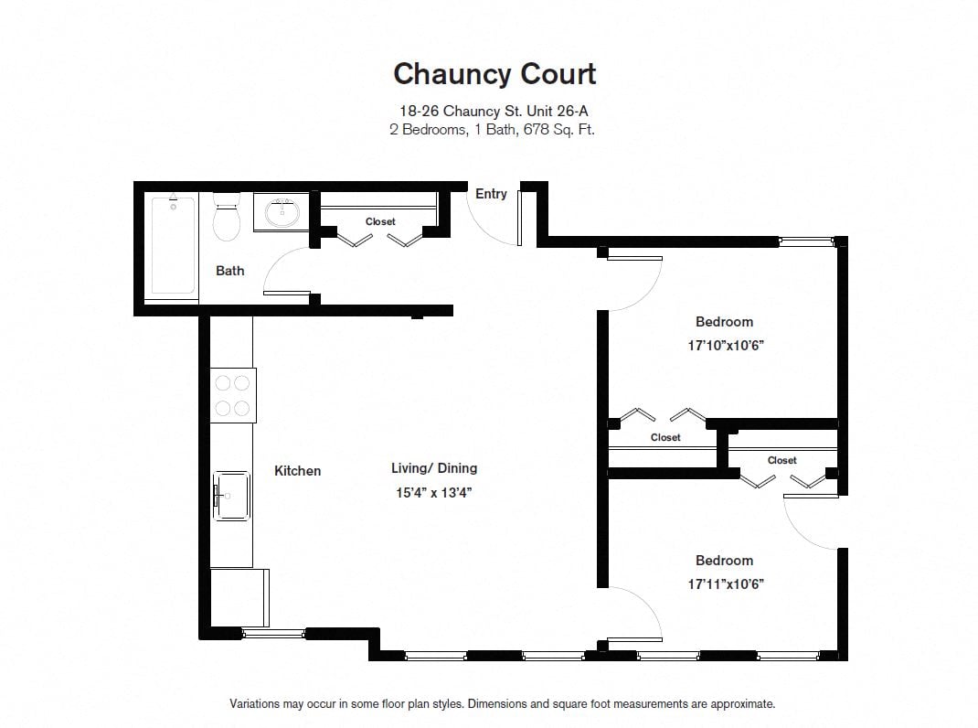 Click to view Floor plan Chauncy Court - 2 Bedroom (Newly Renovated) image 2