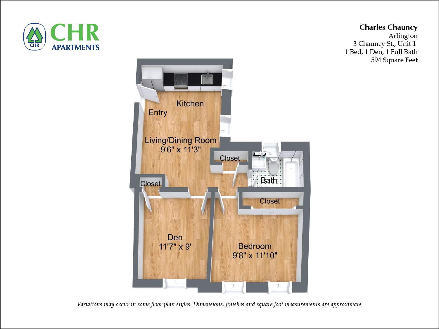 Floor plan Charles Chauncy - 2 Bedroom (Newly Renovated) image 2