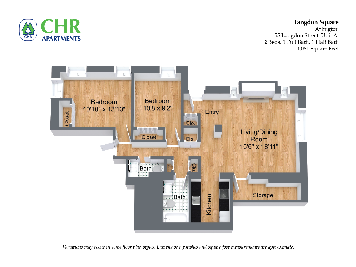 Click to view Floor plan Langdon Square - 2 Bedroom image 3