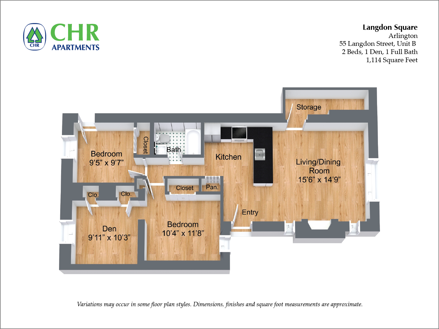 Click to view Floor plan Langdon Square - 2 Bedroom image 4