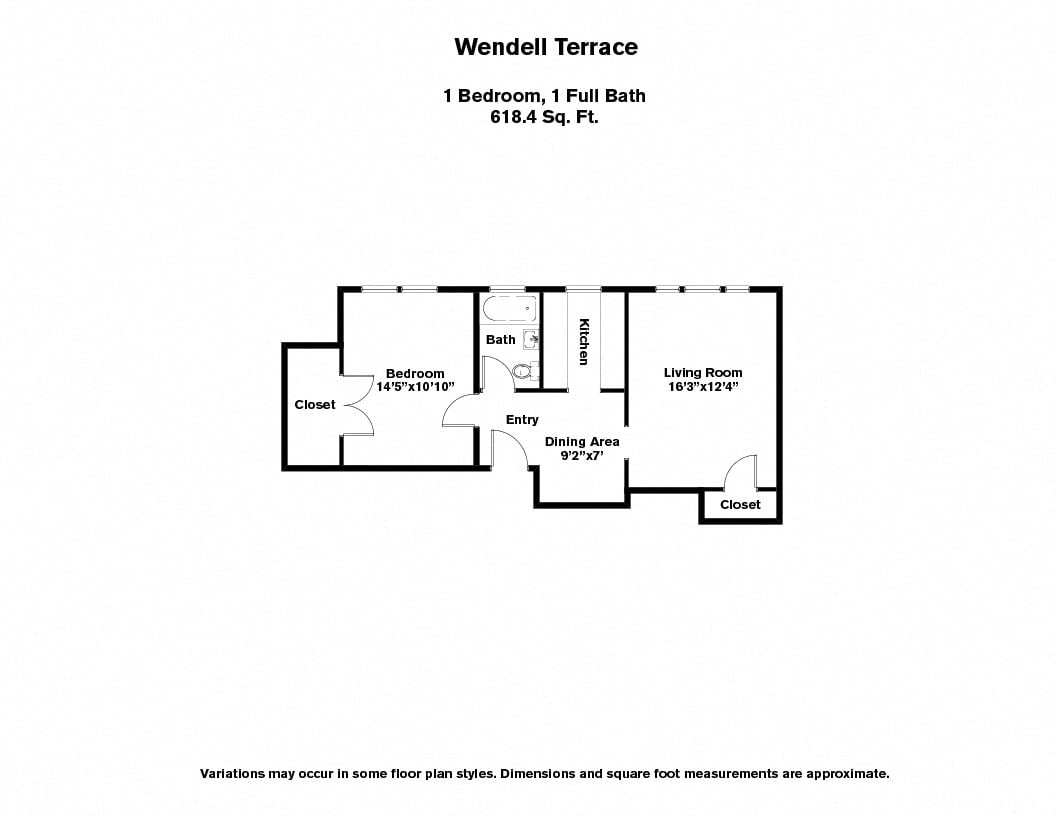 Floor plan Wendell Terrace - 1 Bedroom image 3