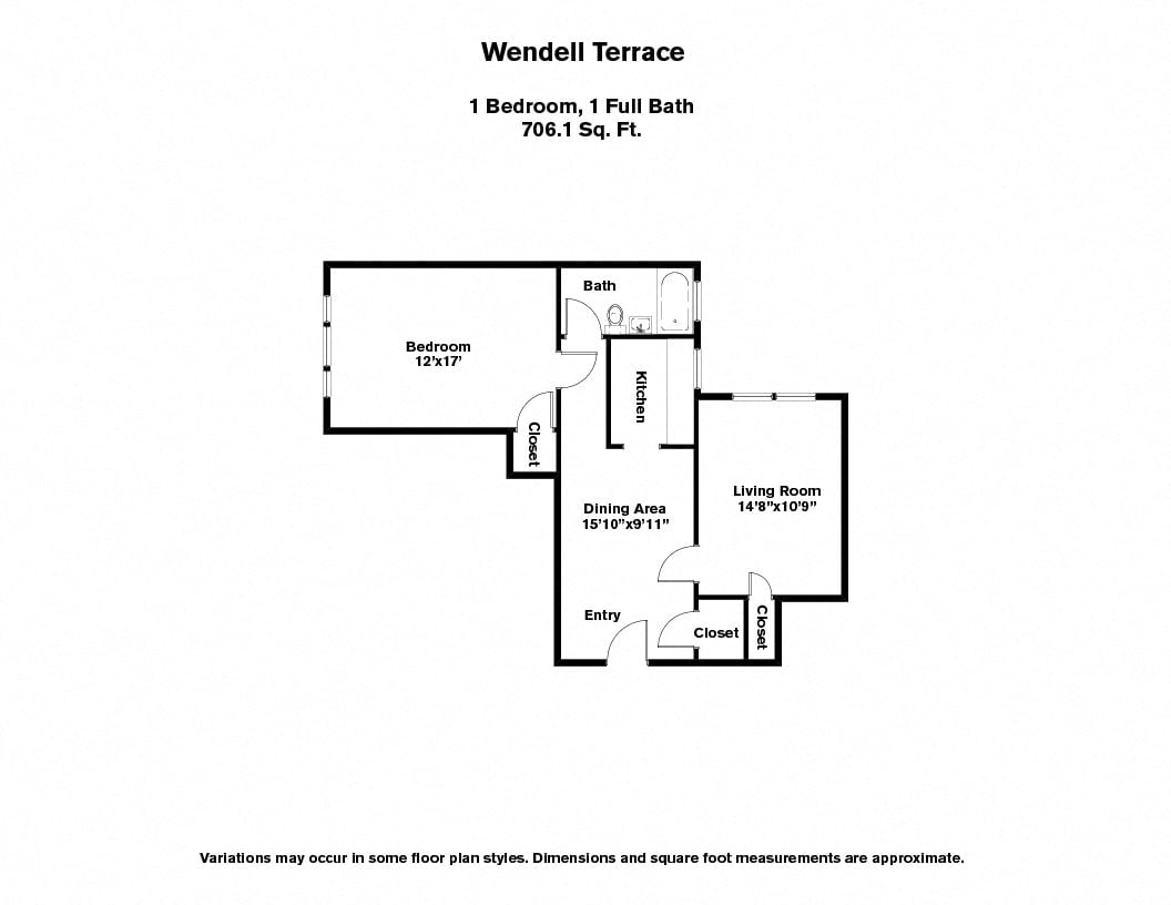 Floor plan Wendell Terrace - 1 Bedroom image 5