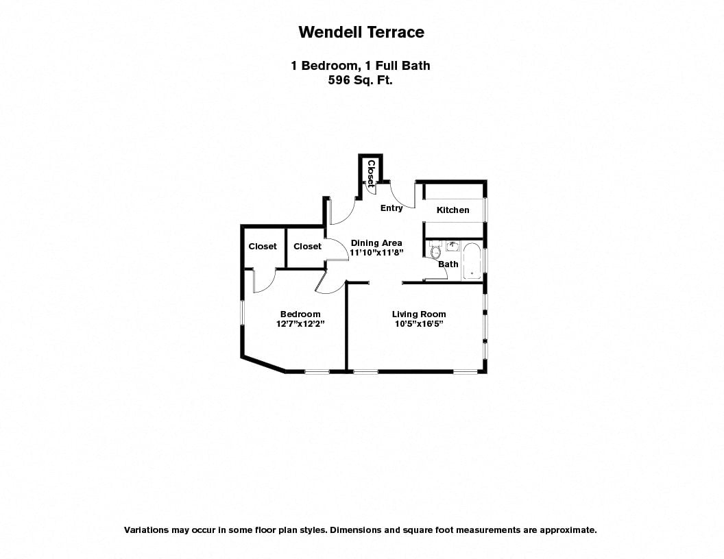 Click to view Floor plan Wendell Terrace - 1 Bedroom image 6