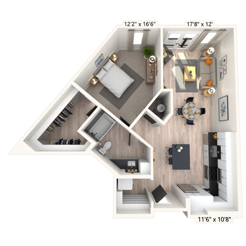 A8 1x1 849 SF-FP floor plan