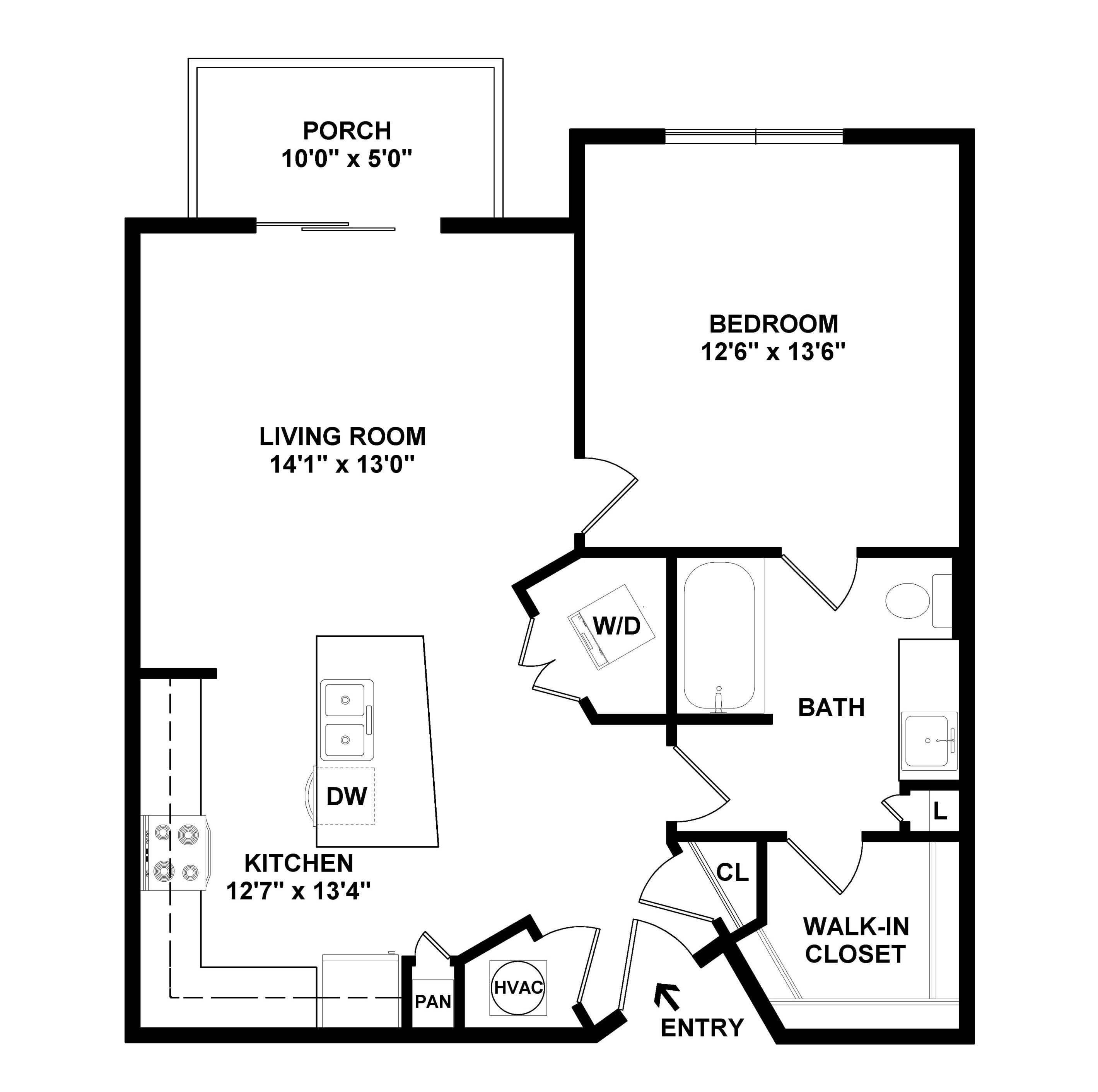 Floor Plan Image of Apartment Apt 256