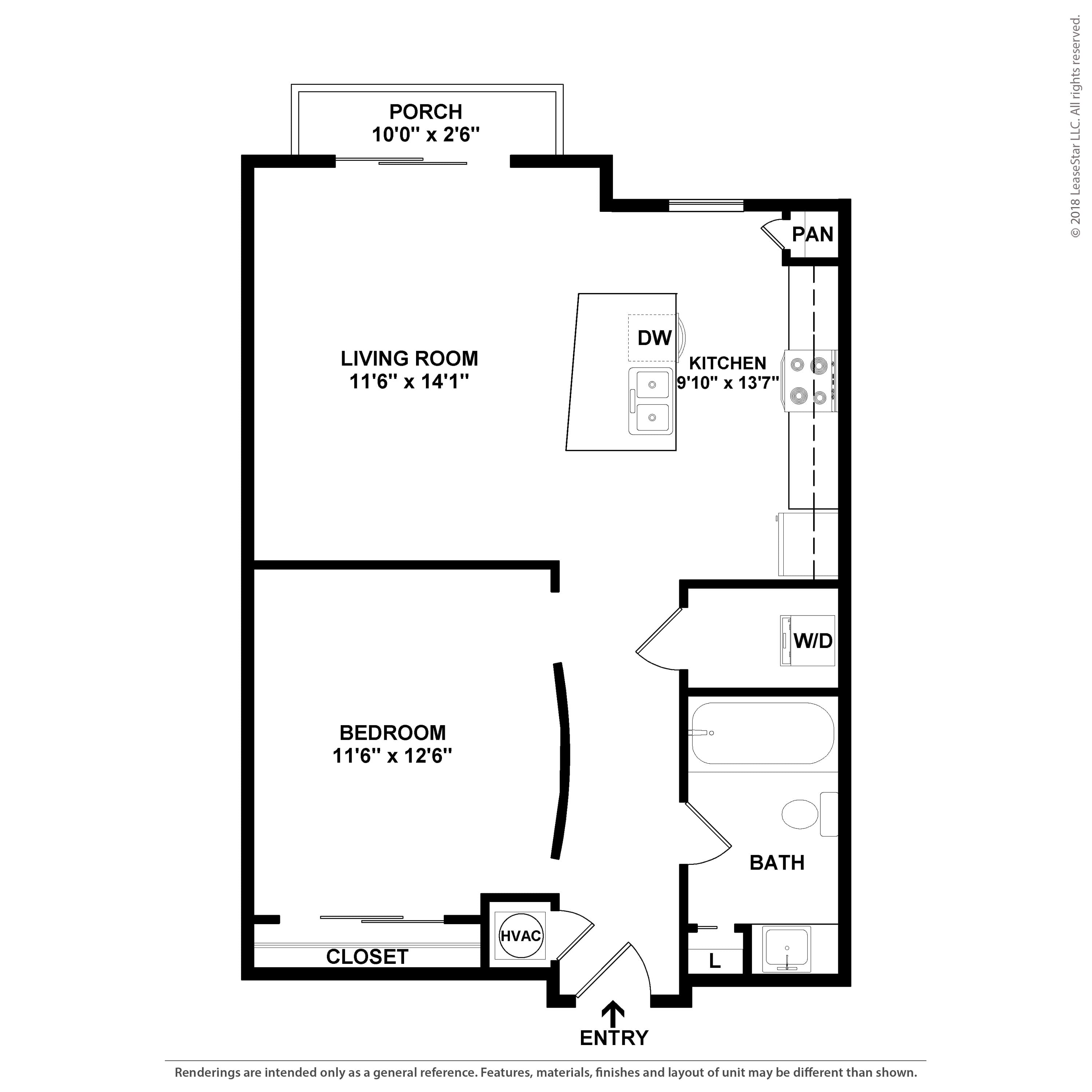 Floor Plan Image of Apartment Apt 422