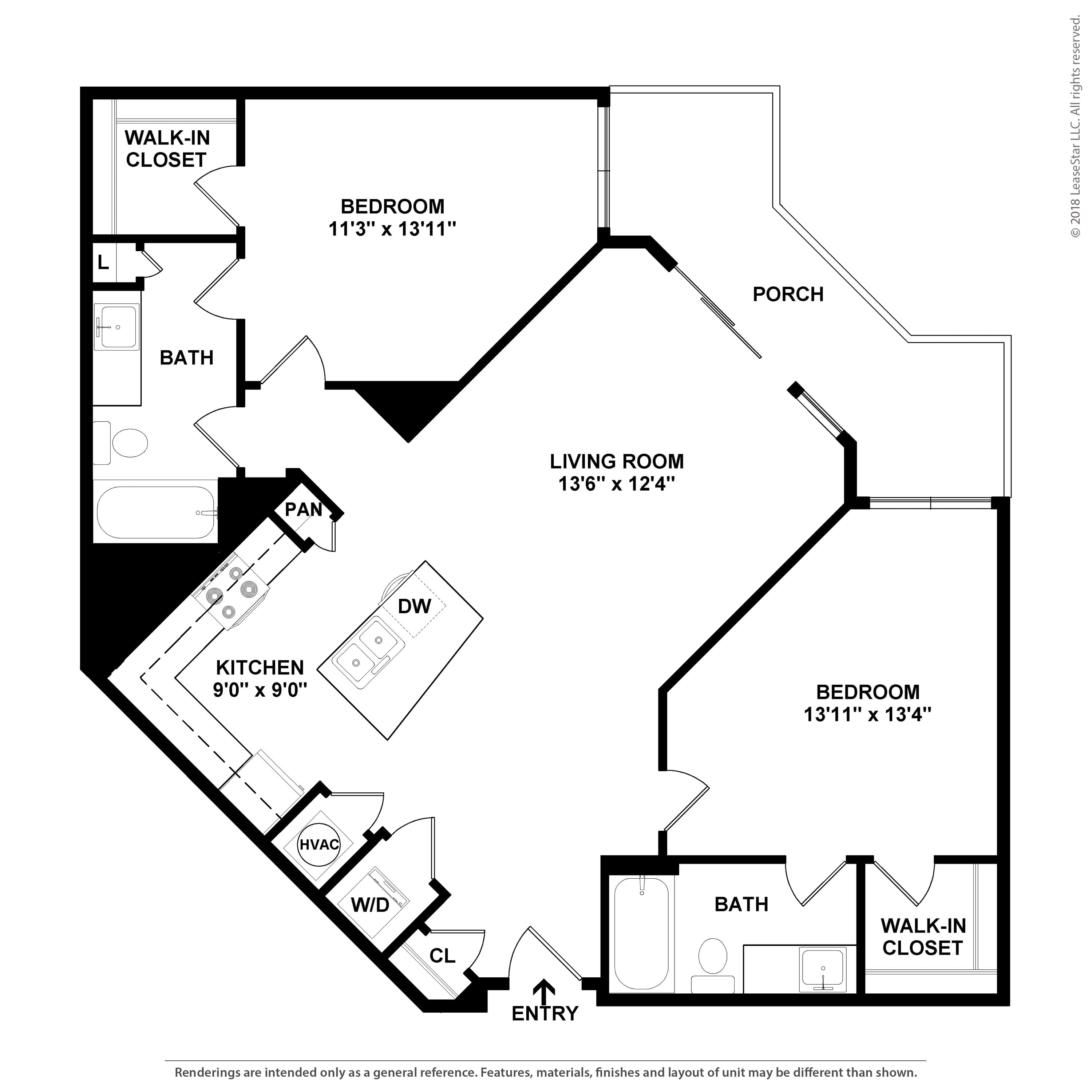 Floor Plan Image of Apartment Apt 220