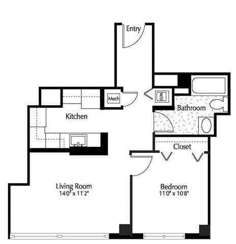 Apartment 1306 floorplan