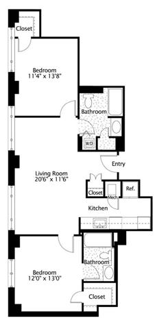 Apartment 1213 floorplan