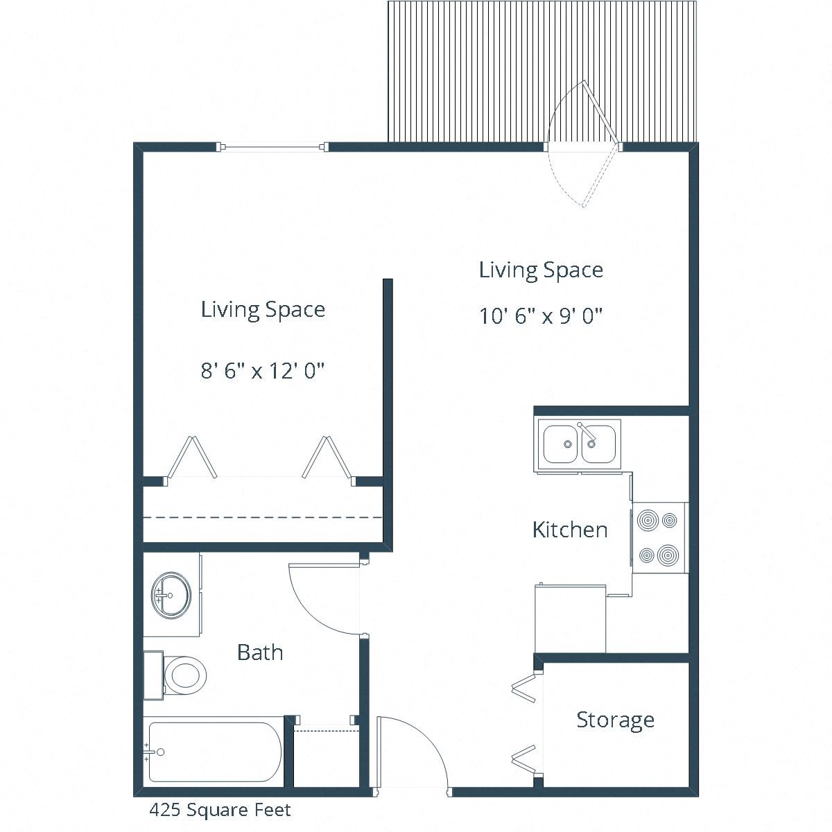 Ashbury Apartments | Efficiency Floor Plan Ashbury Apartments | Efficiency Floor Plan