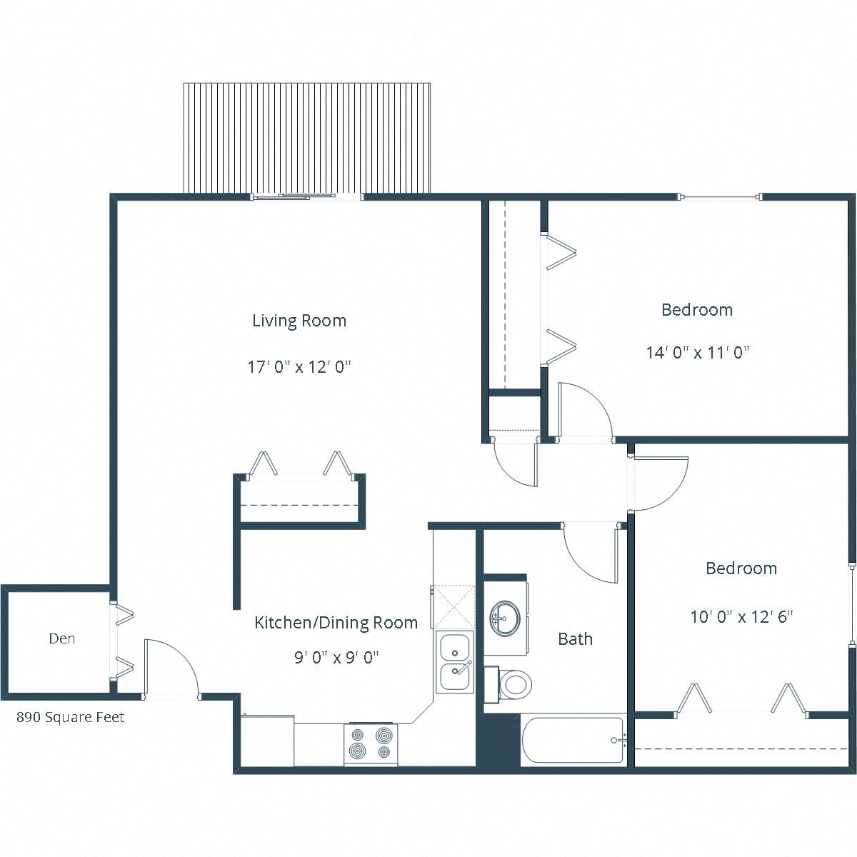 Ashbury Apartments | Two Bedroom Floor Plan B Ashbury Apartments | Two Bedroom Floor Plan B