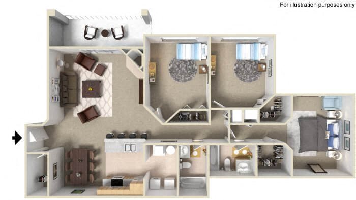 3 bedroom apartment