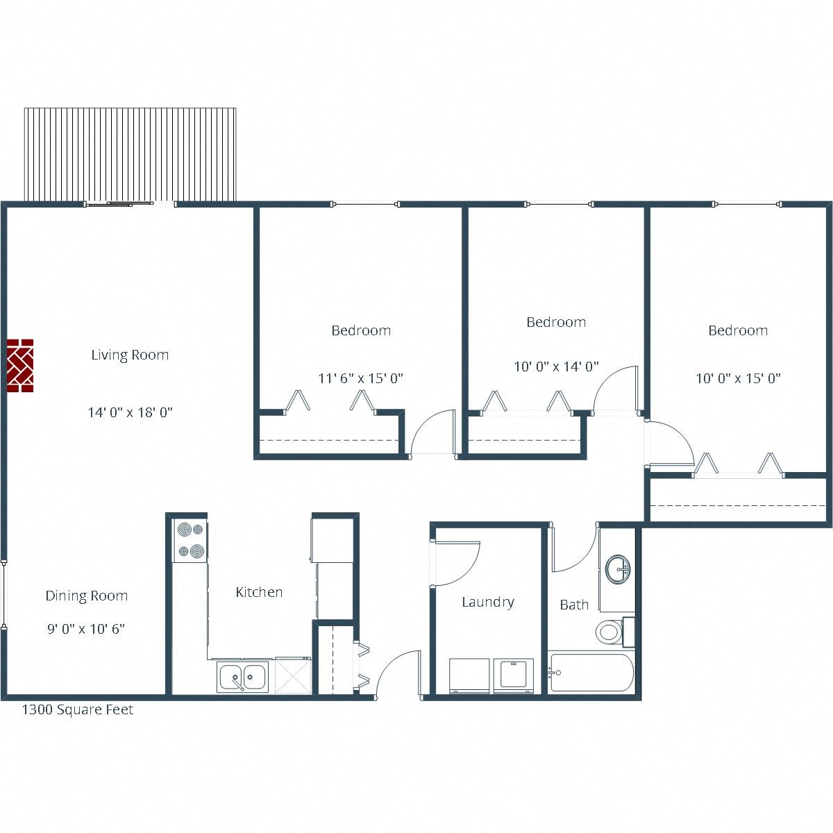 Dynasty Apartments | Three Bedroom Floor Plan Dynasty Apartments | Three Bedroom Floor Plan