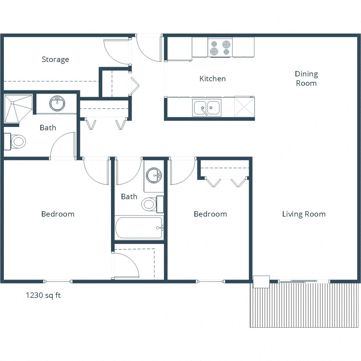 Dellwood Estates Apartments | Two Bedroom Floor Plan C Dellwood Estates Apartments | Two Bedroom Floor Plan C