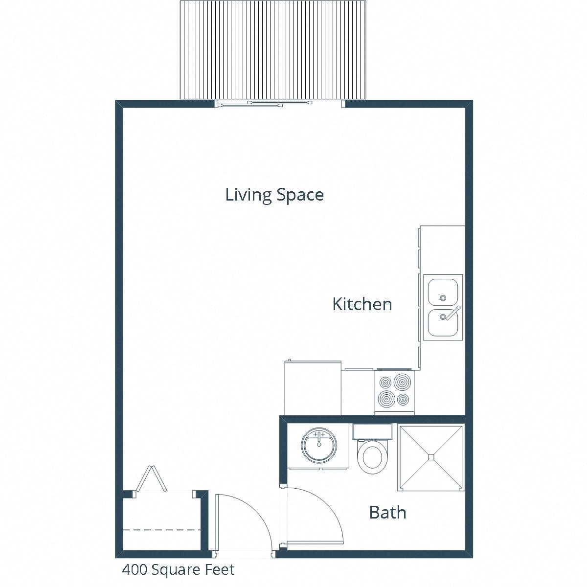 Montreal Courts Apartments | Efficiency Floor Plan Montreal Courts Apartments | Efficiency Floor Plan