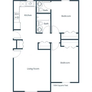 Maple Ridge Apartments | Two Bedroom Floor Plan C