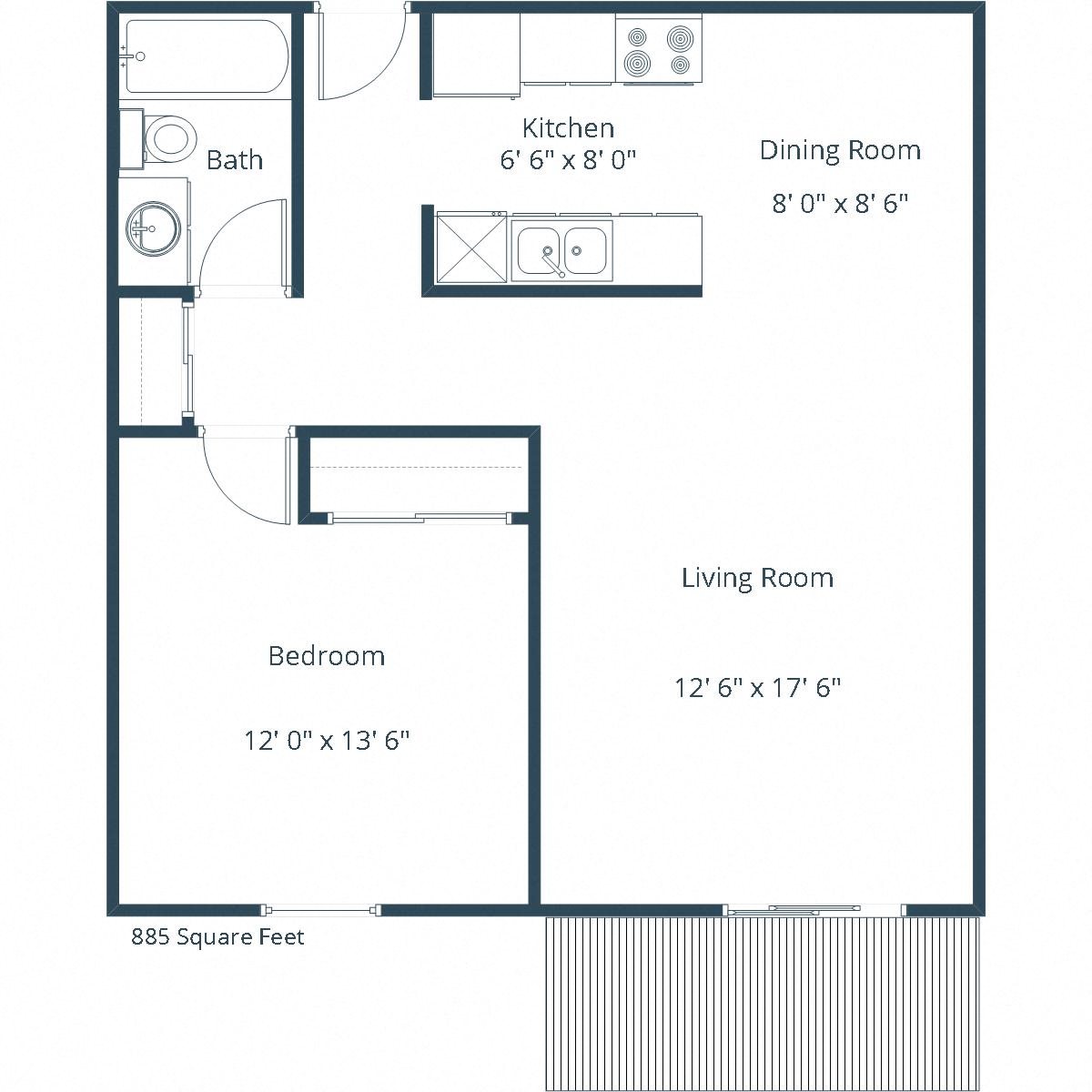 Parkview Estates Apartments | One Bedroom Floor Plan Parkview Estates Apartments | One Bedroom Floor Plan