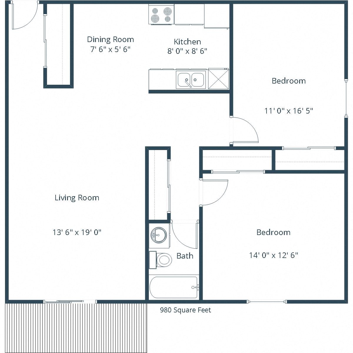 Parkview Estates Apartments | Two Bedroom Floor Plan A Parkview Estates Apartments | Two Bedroom Floor Plan A