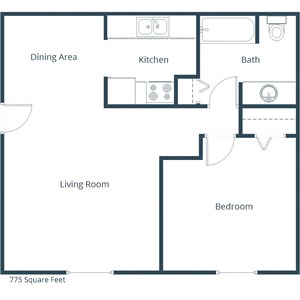 Arbor 400 Apartments | One Bedroom Floor Plan