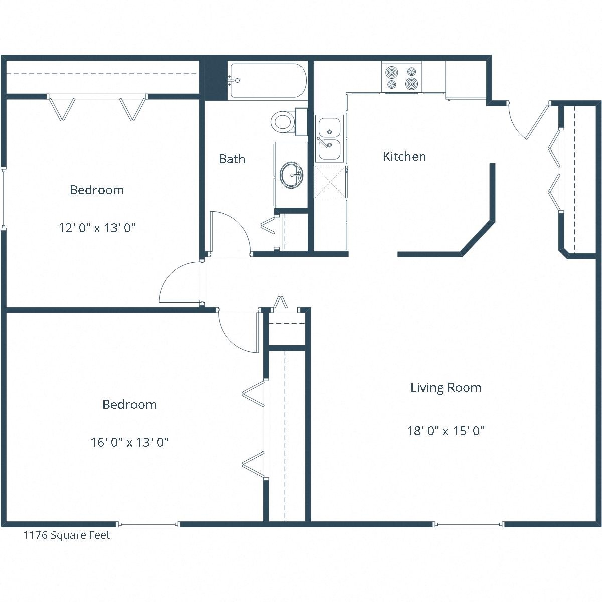 Sierra Ridge Apartments | Two Bedroom Floor Plan Sierra Ridge Apartments | Two Bedroom Floor Plan