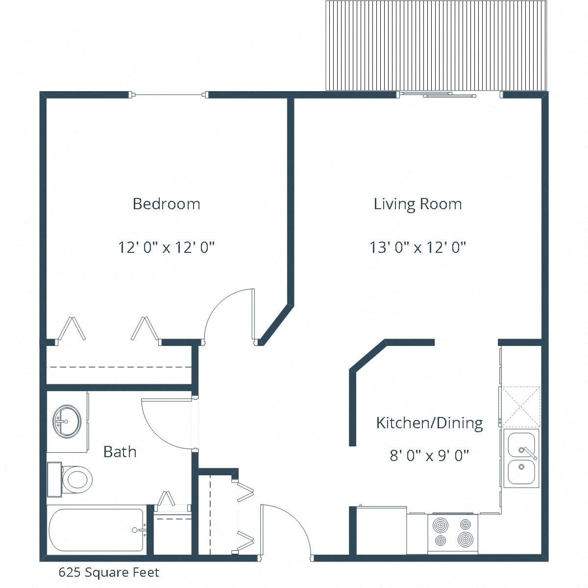 Fairview Apartments | One Bedroom Floor Plan Fairview Apartments | One Bedroom Floor Plan