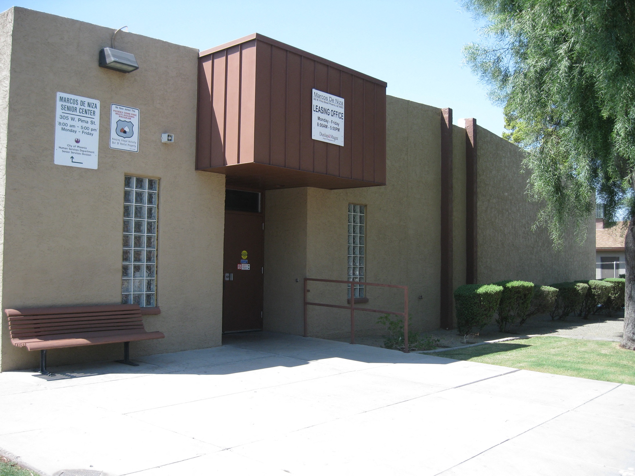 Building exterior at Marcos de Niza.
