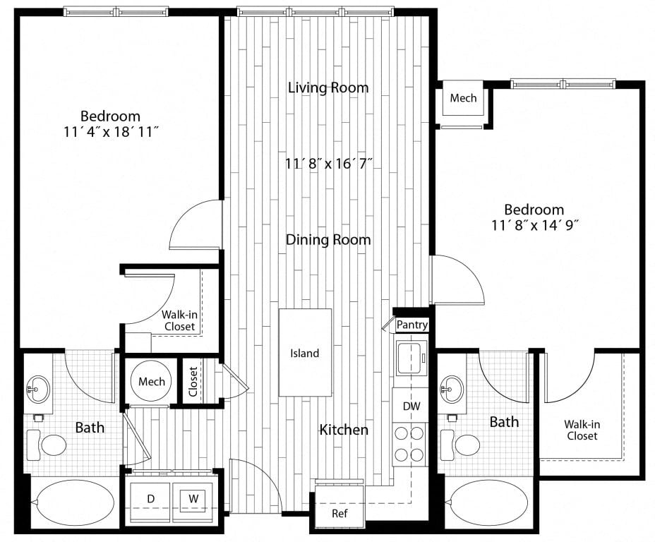 Apartment 50-304 floorplan