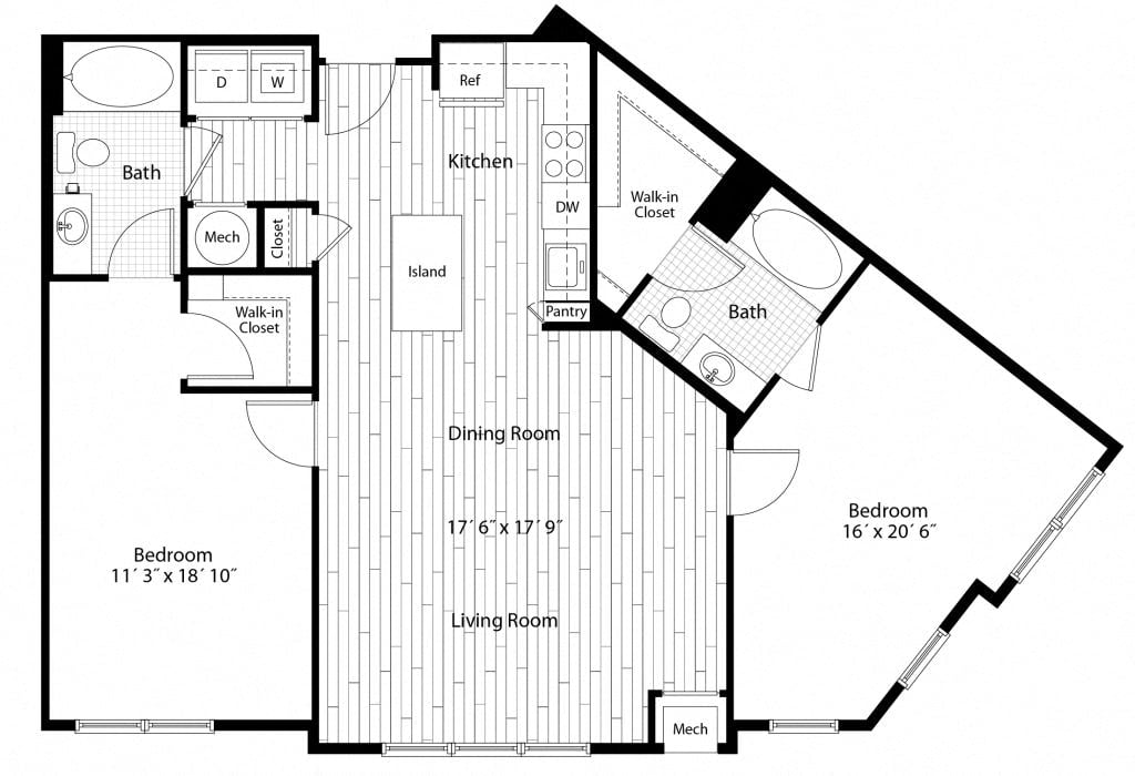 Apartment 50-626 floorplan