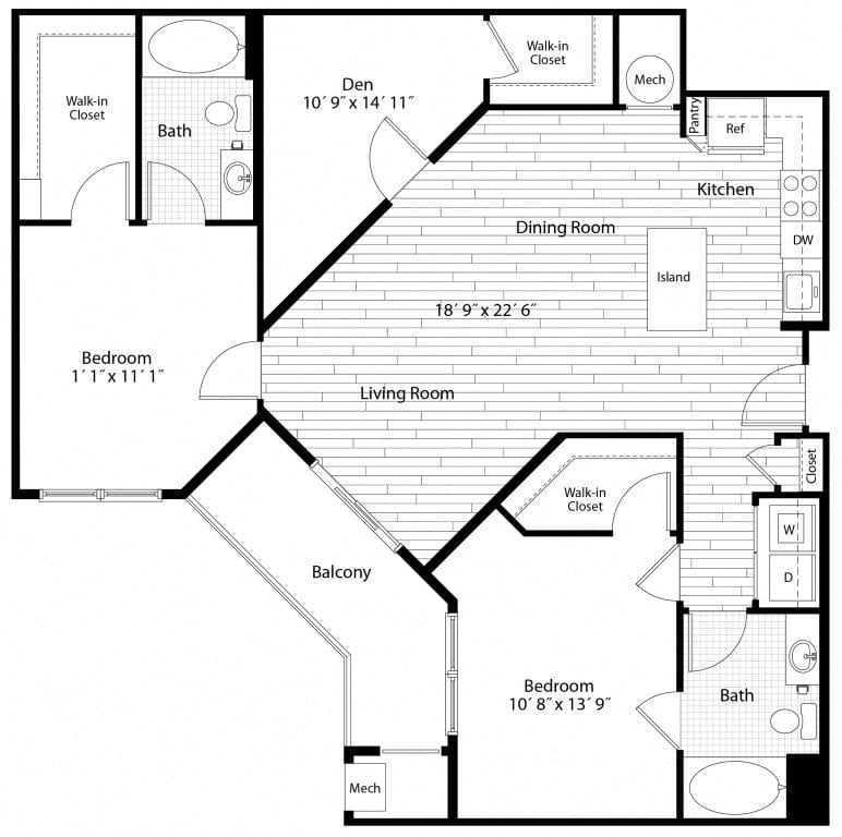 Apartment 50-516 floorplan