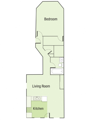 Lockerbie Court on Mass Ave One Bedroom C floor plan