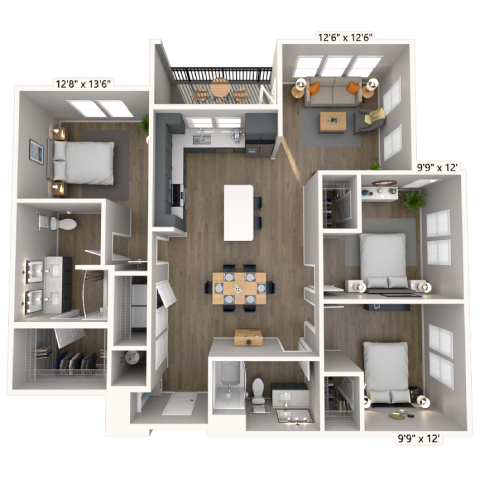 C1 3x2 1416 SF-FP floor plan